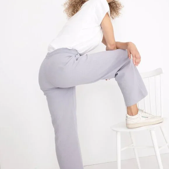 BRAND NEW | Madewell | Textured Waffle Straight Sweatpants | Lavender - Picture 2 of 4
